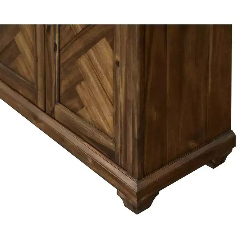 74-Inch Traditional Style Brown Wooden Bookcase with Doors