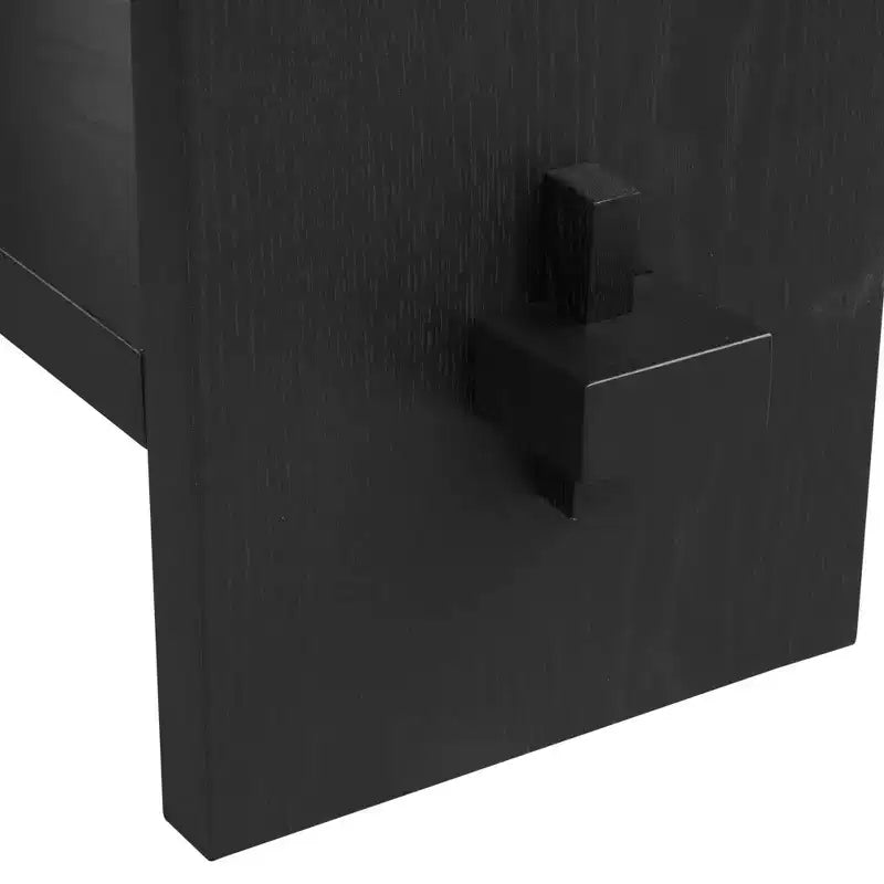Console Sofa Table Reclaimed Black Oak: 40" Narrow Entryway, Rustic Veneer Surface