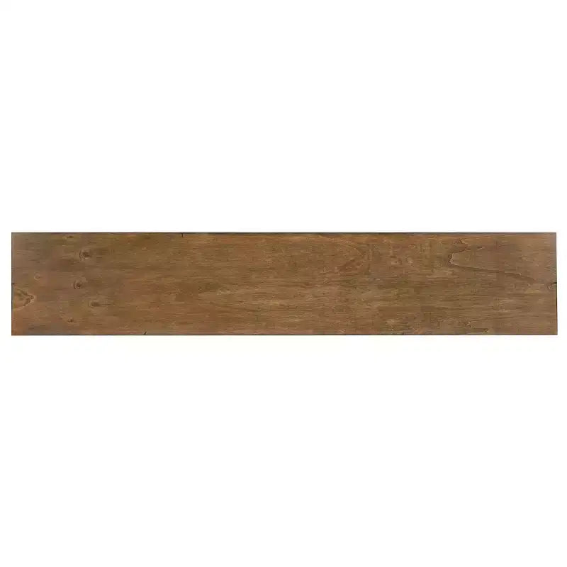 Hand Distressed Sofa Bar Table Black/Medium Walnut Finish/White - Powell: Modern Industrial Console with Metal Frame