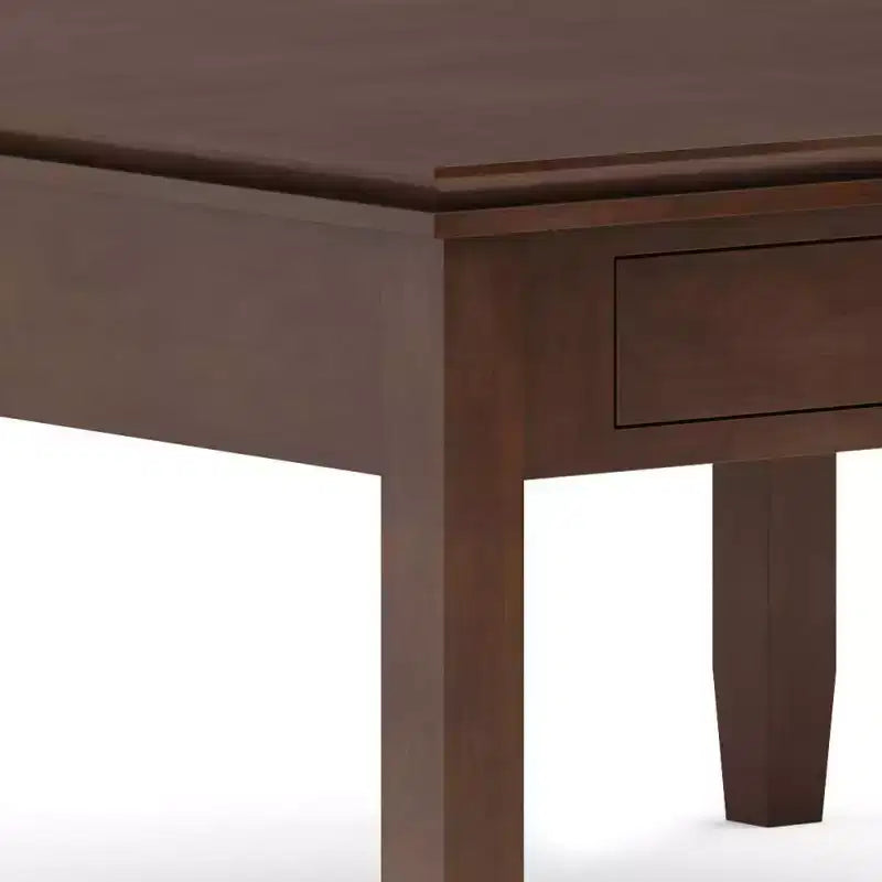 Square Coffee Table Russet Brown l: Transitional Wood Composite, Storage Drawers, 36" Square