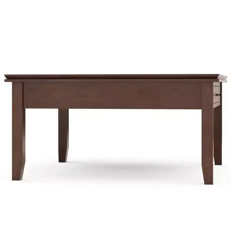 Square Coffee Table Russet Brown l: Transitional Wood Composite, Storage Drawers, 36" Square