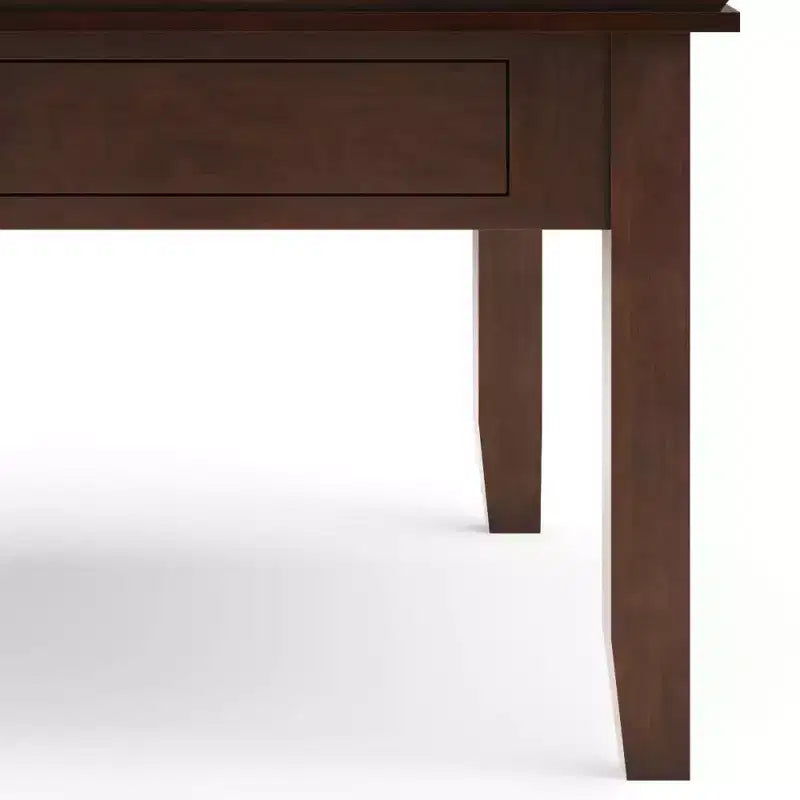 Square Coffee Table Russet Brown l: Transitional Wood Composite, Storage Drawers, 36" Square