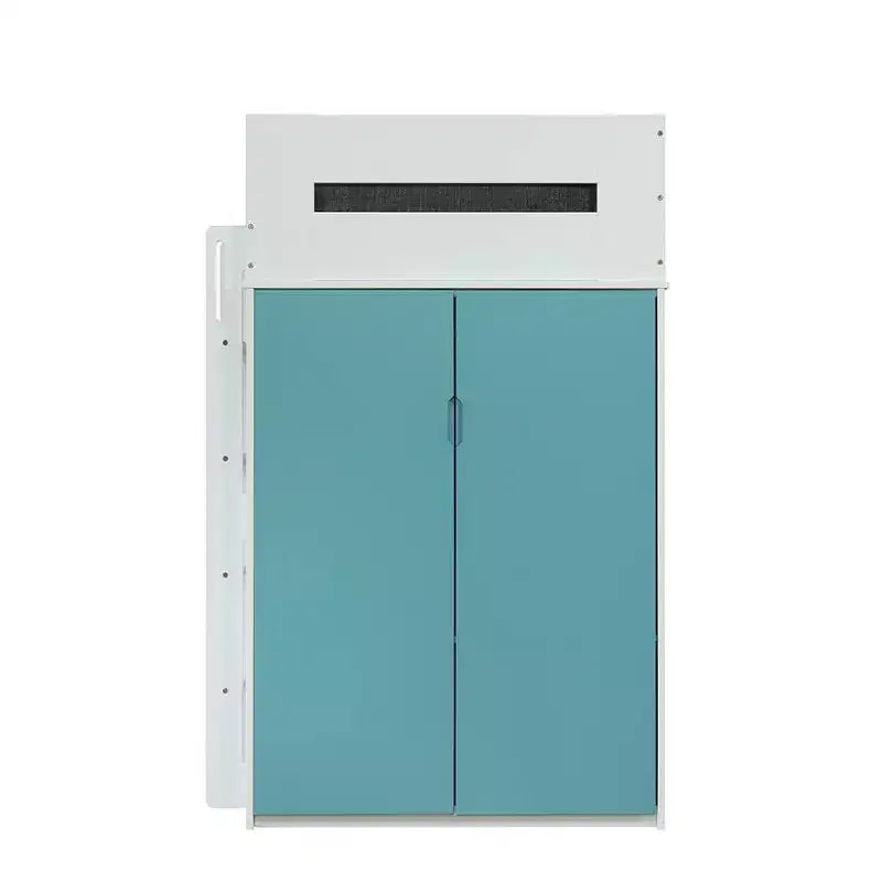 78-Inch Loft Bed (White & Teal): Single Loft Bed, Wooden Frame, Tool-Free Assembly