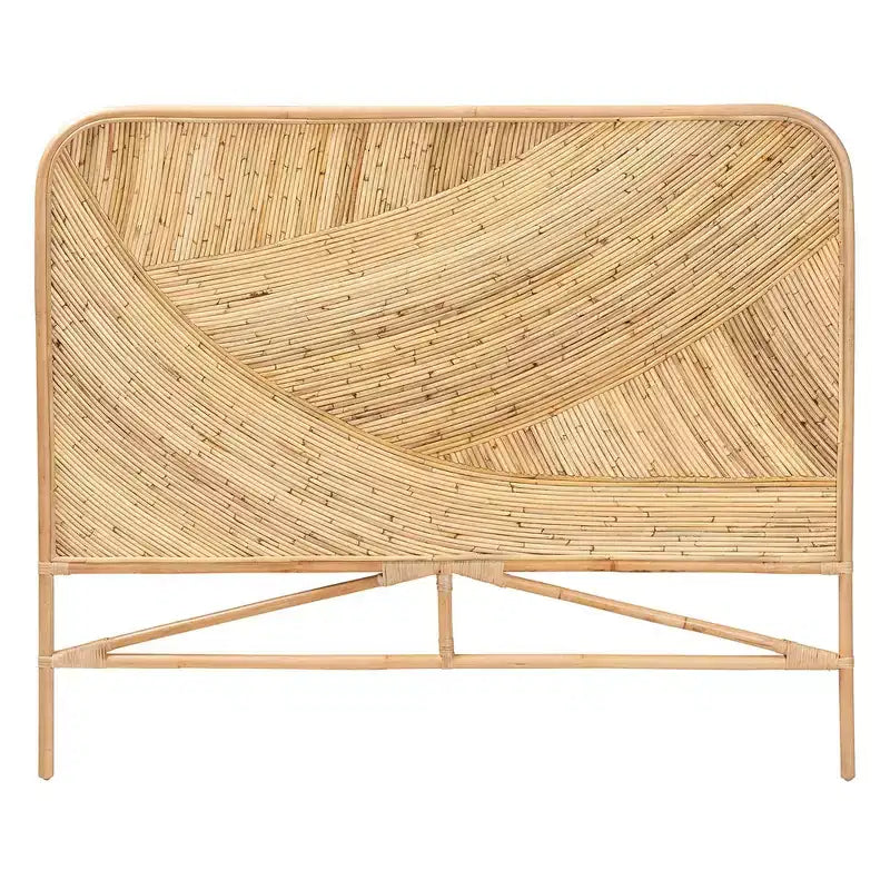 Rattan Standalone Headboard Natural Brown - Baxton Studio: Bohemian Craftsmanship, No Mounting Required