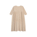 Girls Dress 3/4 Sleeves - Pink - Floral Grid