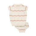Girls Wave Knit 2 Piece Set – Ivory/Pink