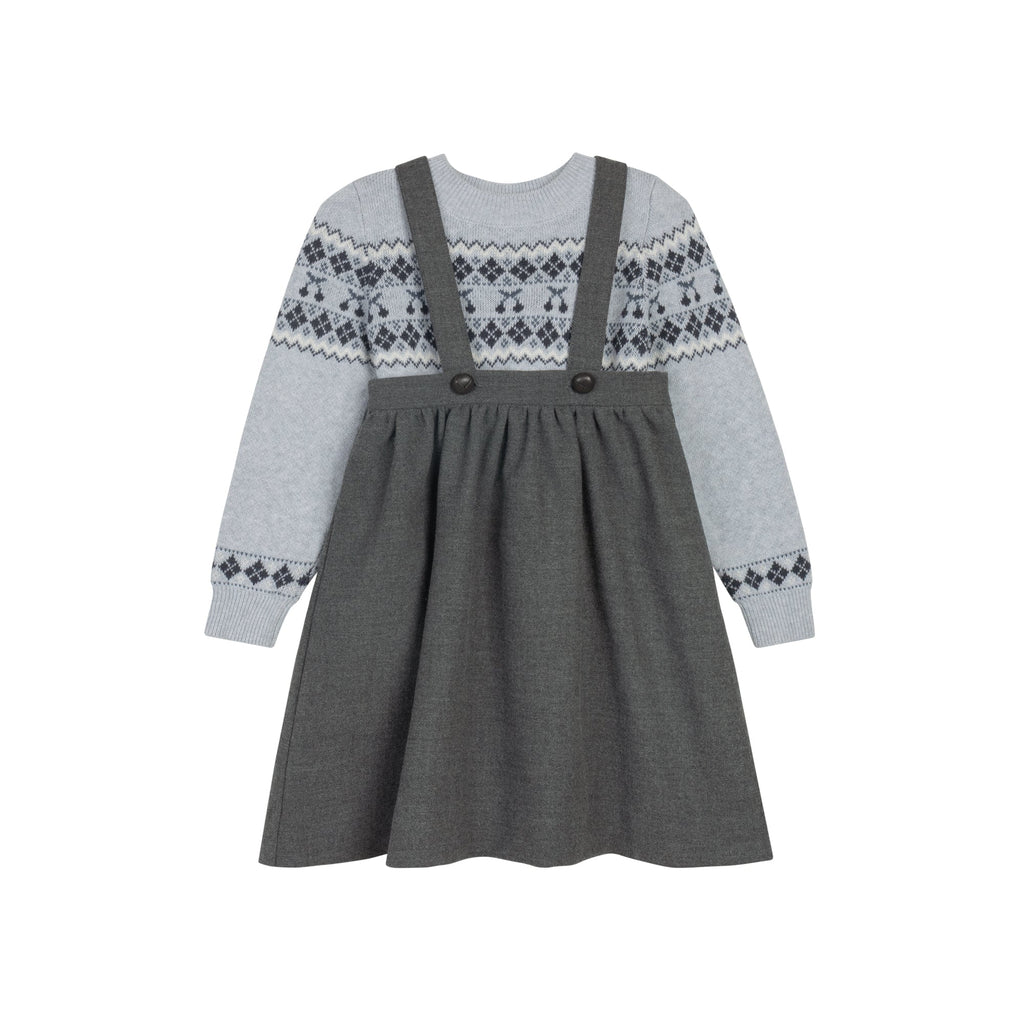 Boys/Girls Pullover Sweater – Grey / Blue