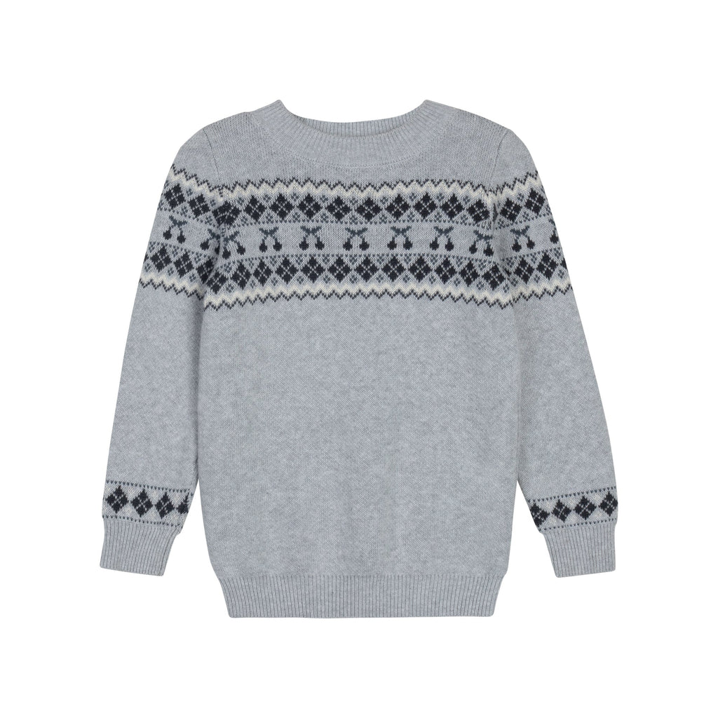 Boys/Girls Pullover Sweater – Grey / Blue