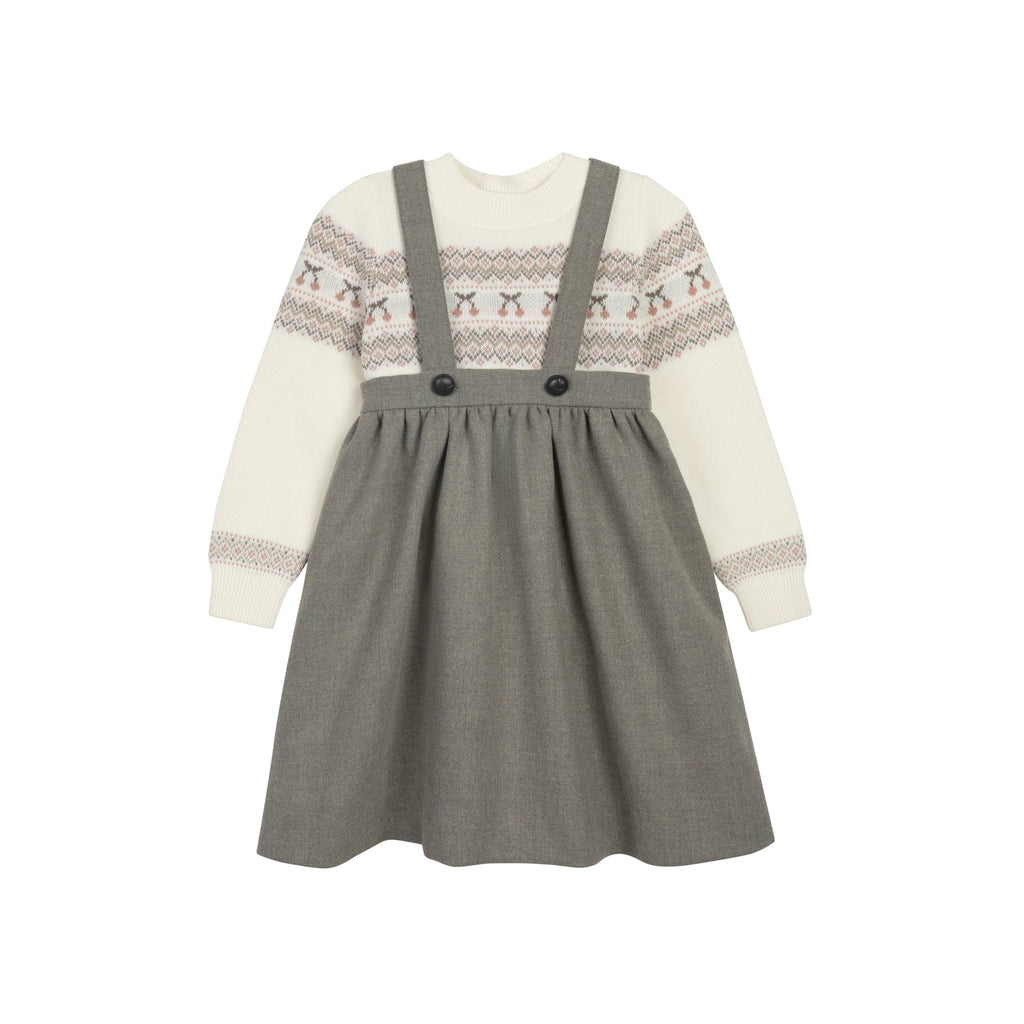 Girls Pullover Sweater – Ivory Mauve