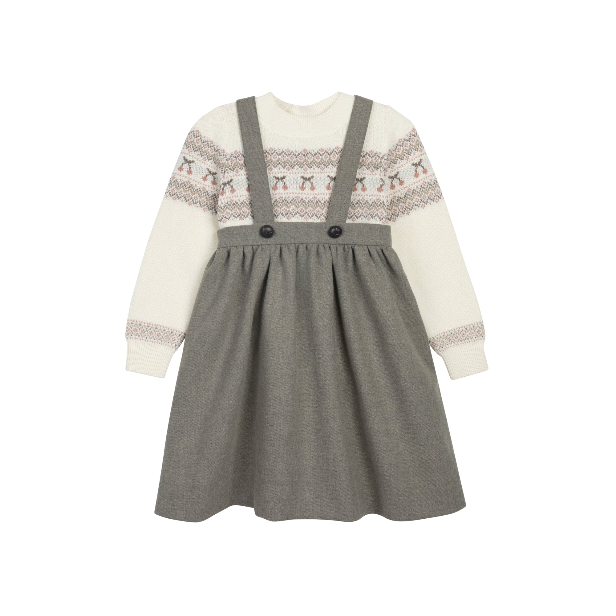Girls Pullover Sweater – Ivory Mauve