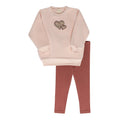 Girls 2 Piece Set – Pink – Embroidered
