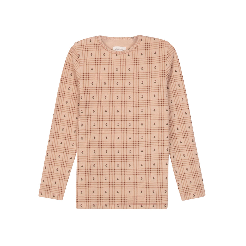 Cotton Floral Plaid Jumper – Pink