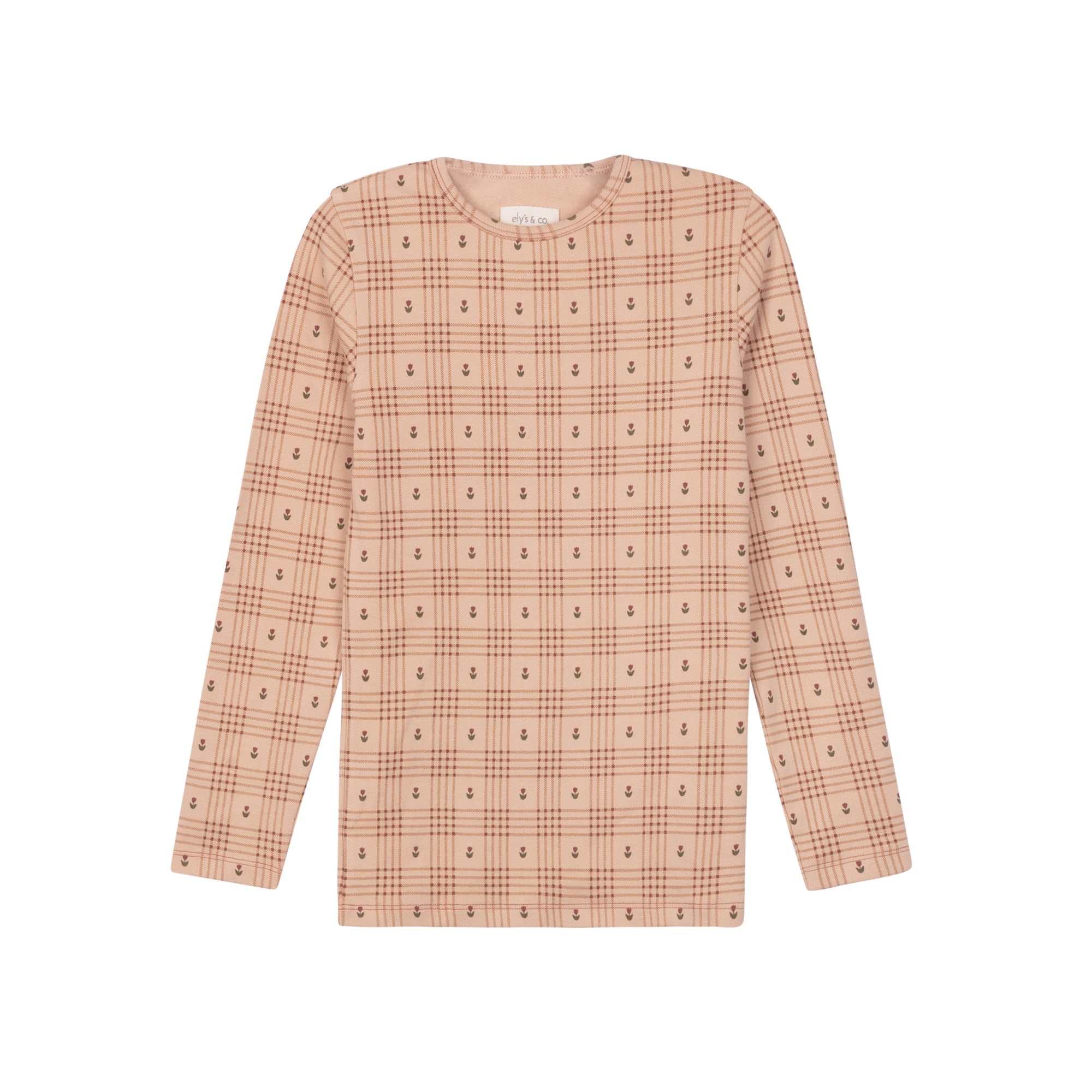 Cotton Floral Plaid Jumper – Pink