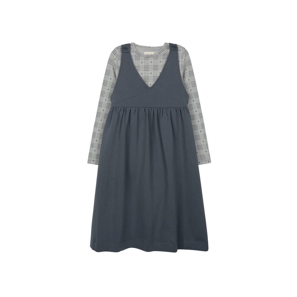 Cotton Floral Plaid Jumper – Blue