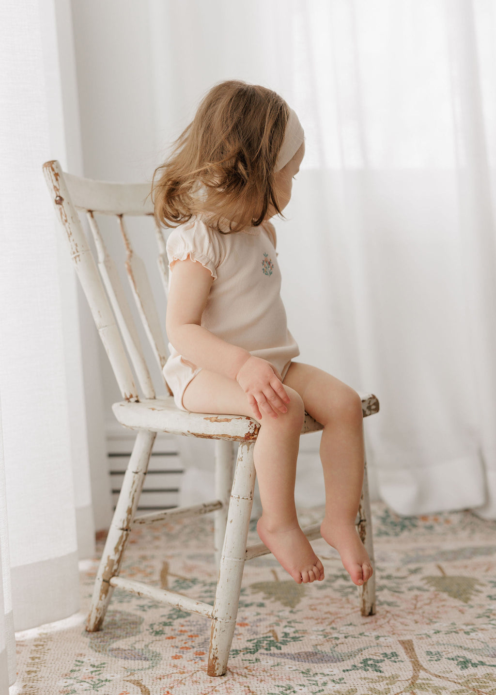 Girls Tshirt and Bloomer Set - Pink - Embroidered Florals