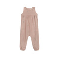 Girls Embroidered Floral Long Romper – Pink