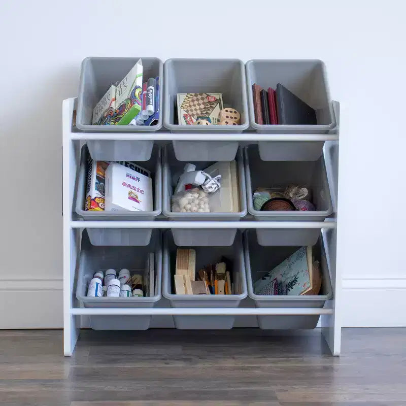 Kids' Toy Storage Organizer with 9 Storage Bins