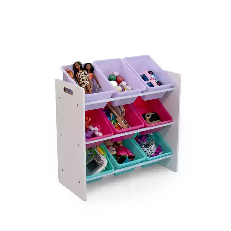 Kids' Toy Storage Organizer with 9 Storage Bins