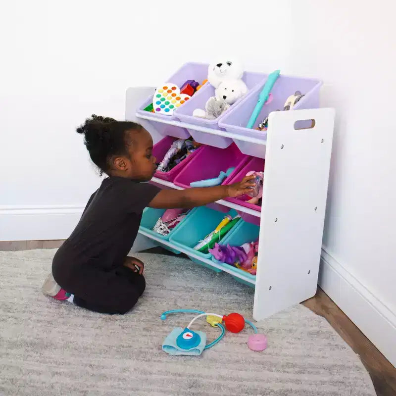 Kids' Toy Storage Organizer with 9 Storage Bins