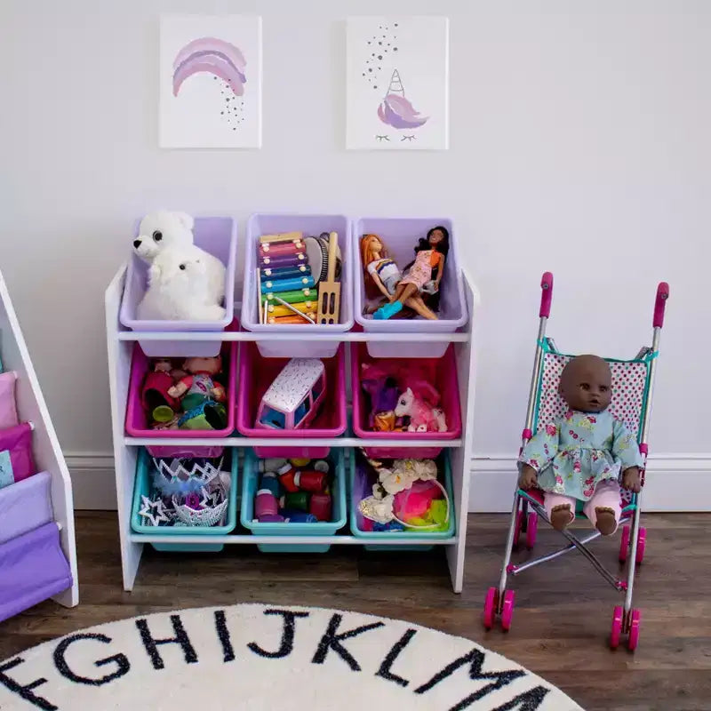Kids' Toy Storage Organizer with 9 Storage Bins
