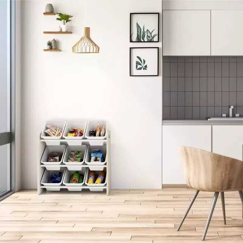 Kids' Toy Storage Organizer with 9 Storage Bins
