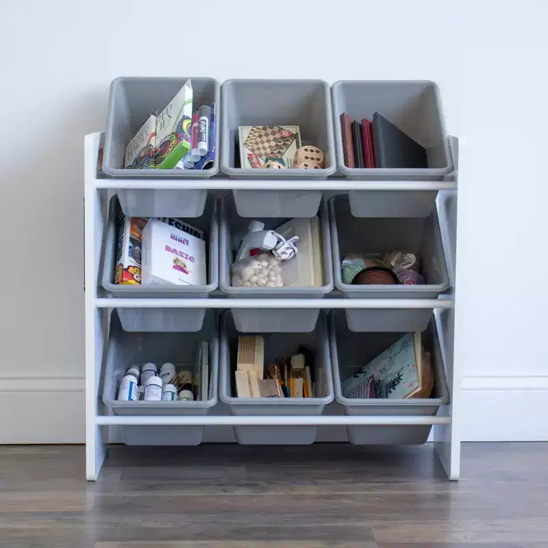 Kids' Toy Storage Organizer with 9 Storage Bins