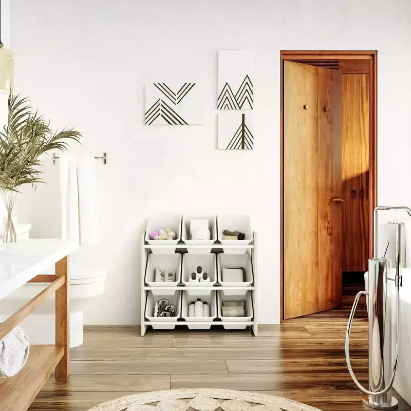 Kids' Toy Storage Organizer with 9 Storage Bins