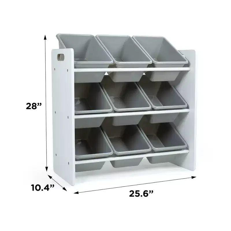 Kids' Toy Storage Organizer with 9 Storage Bins