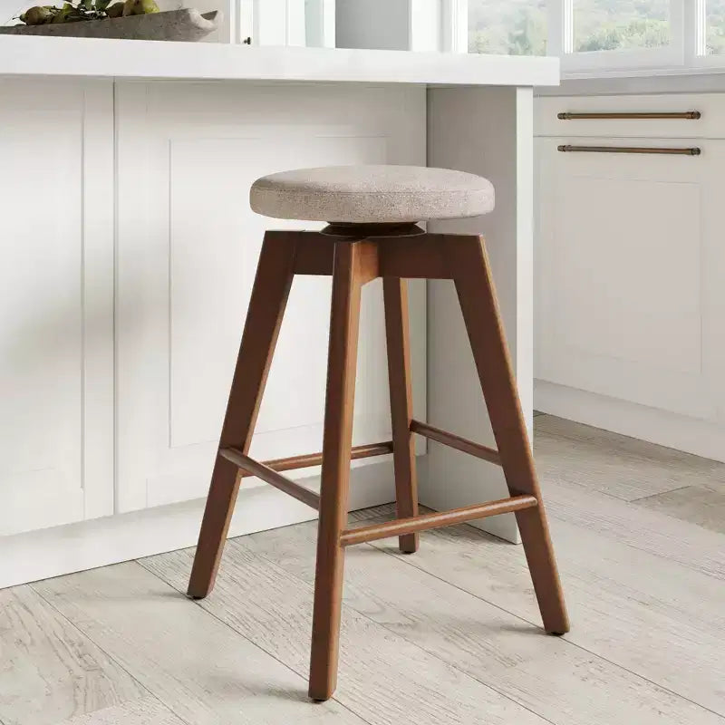 Wood Swivel Cushion Counter Height Barstool