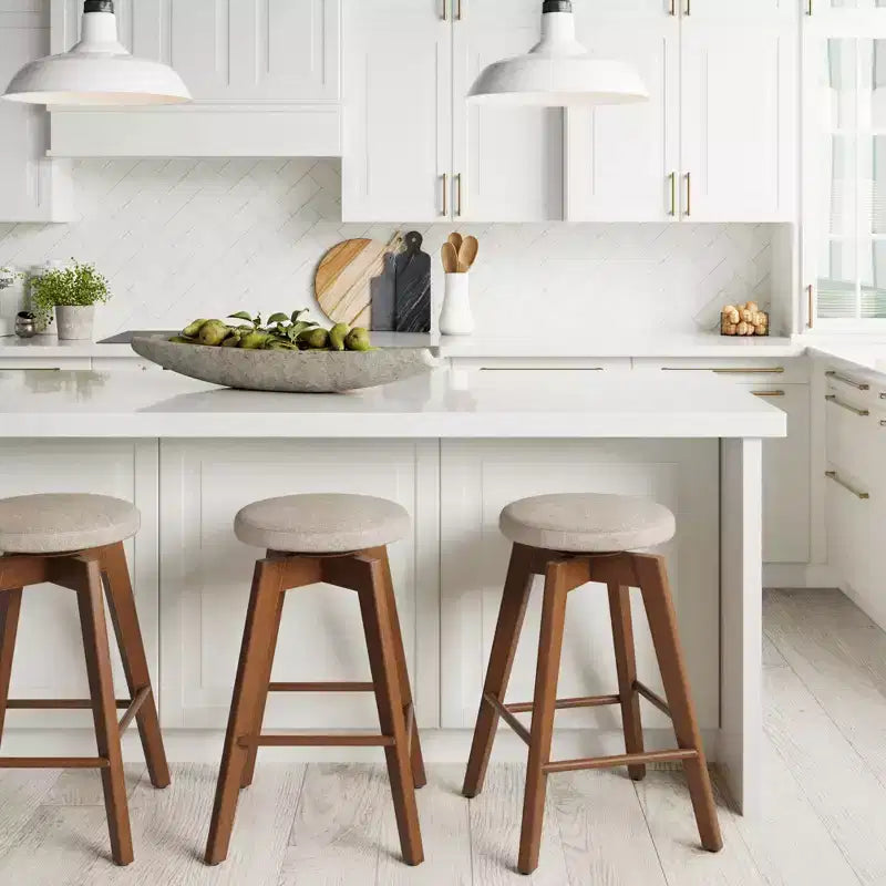 Wood Swivel Cushion Counter Height Barstool