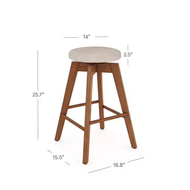 Wood Swivel Cushion Counter Height Barstool