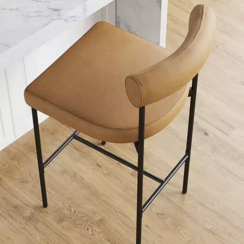 Metal Upholstered Counter Height Barstool