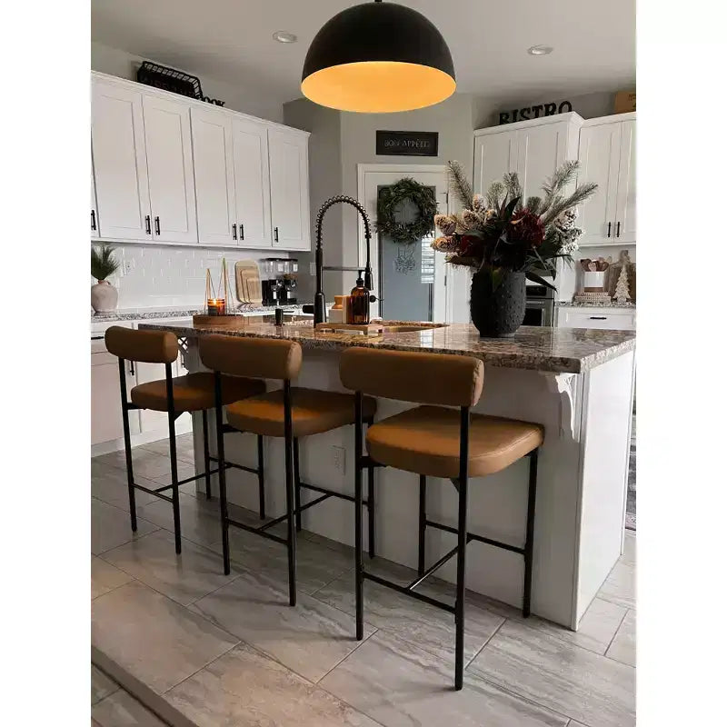 Metal Upholstered Counter Height Barstool