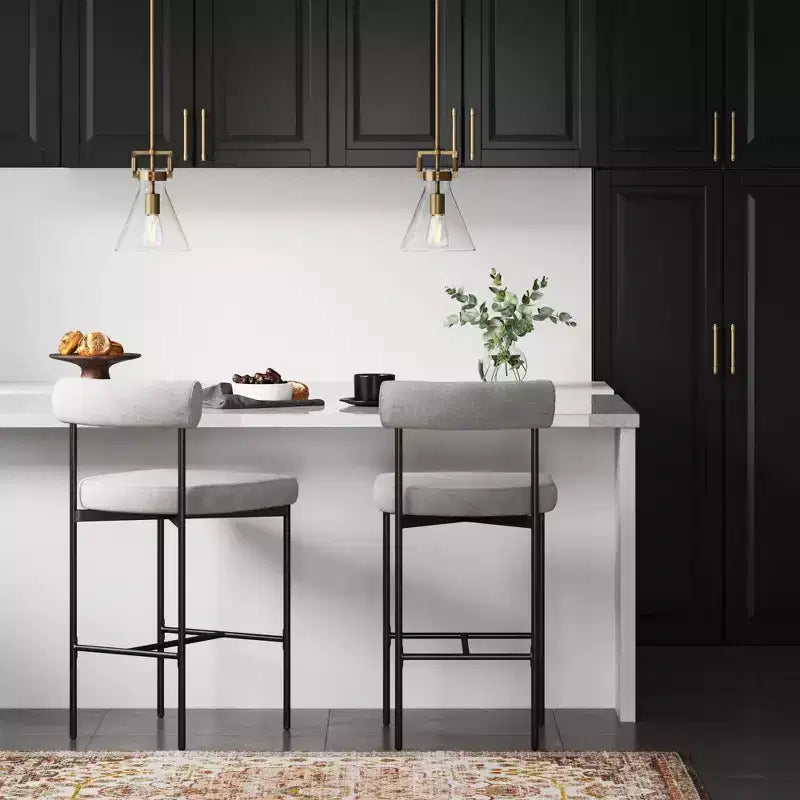 Metal Upholstered Counter Height Barstool