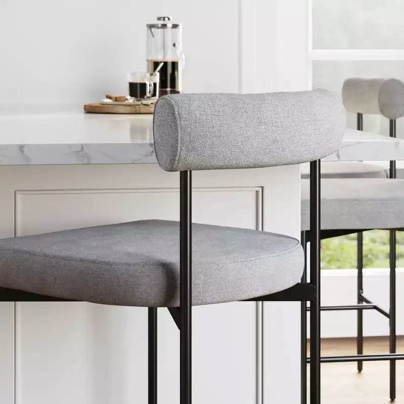 Metal Upholstered Counter Height Barstool