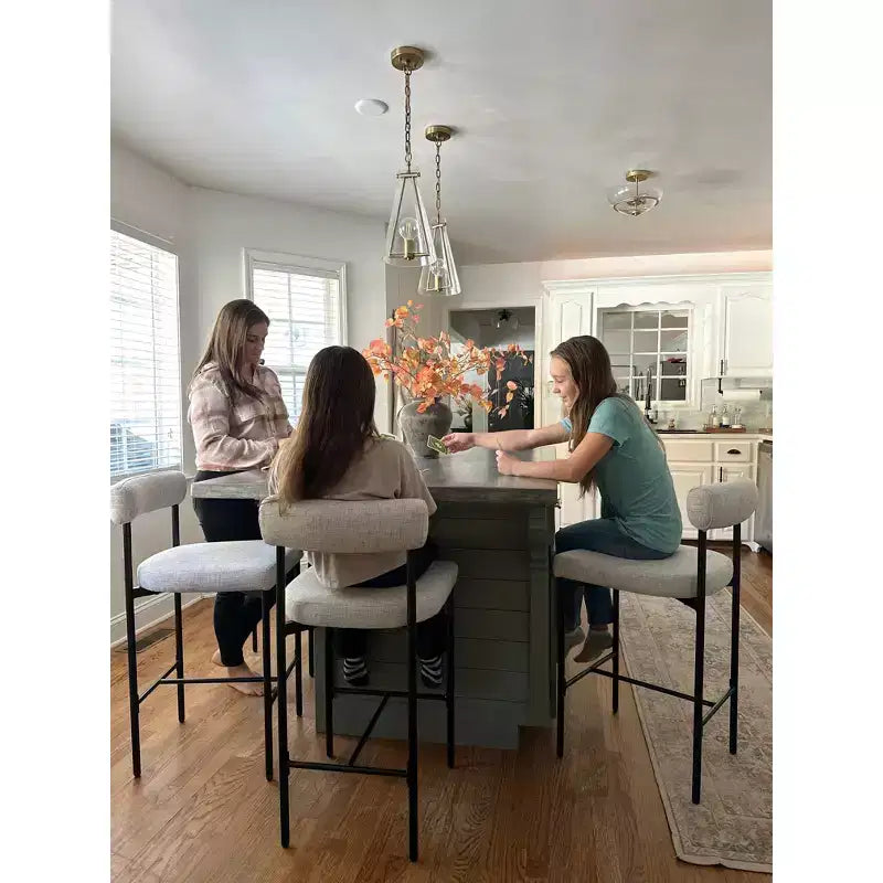 Metal Upholstered Counter Height Barstool