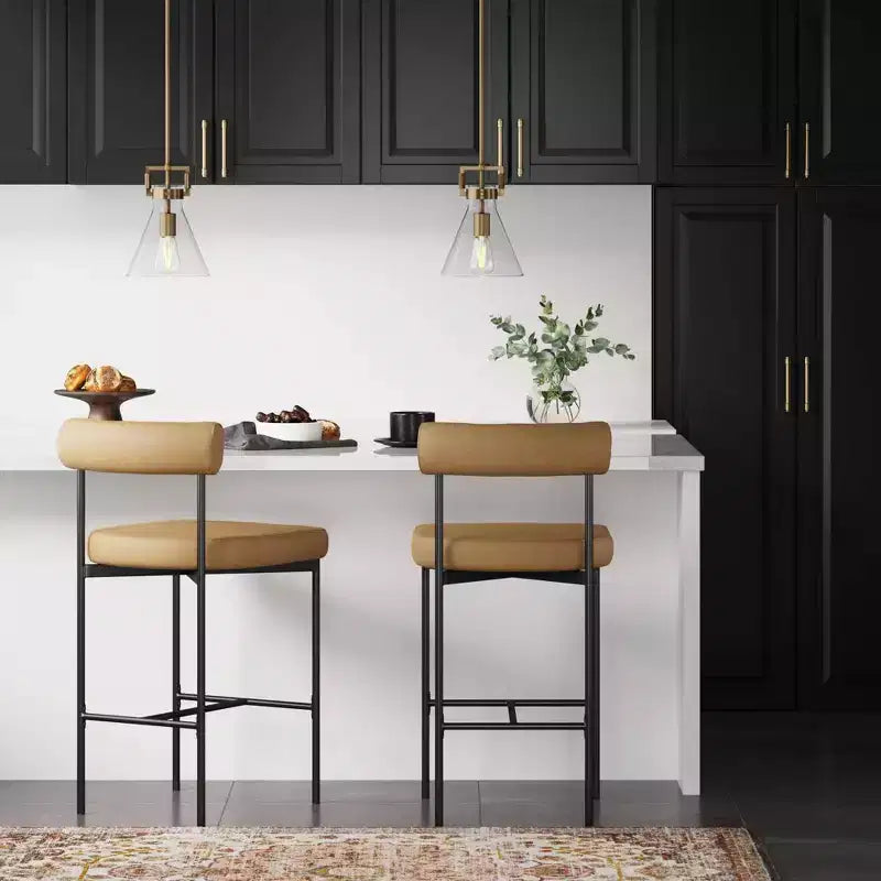 Metal Upholstered Counter Height Barstool