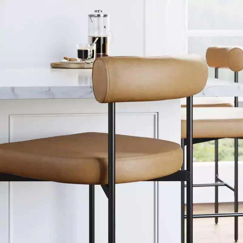 Metal Upholstered Counter Height Barstool
