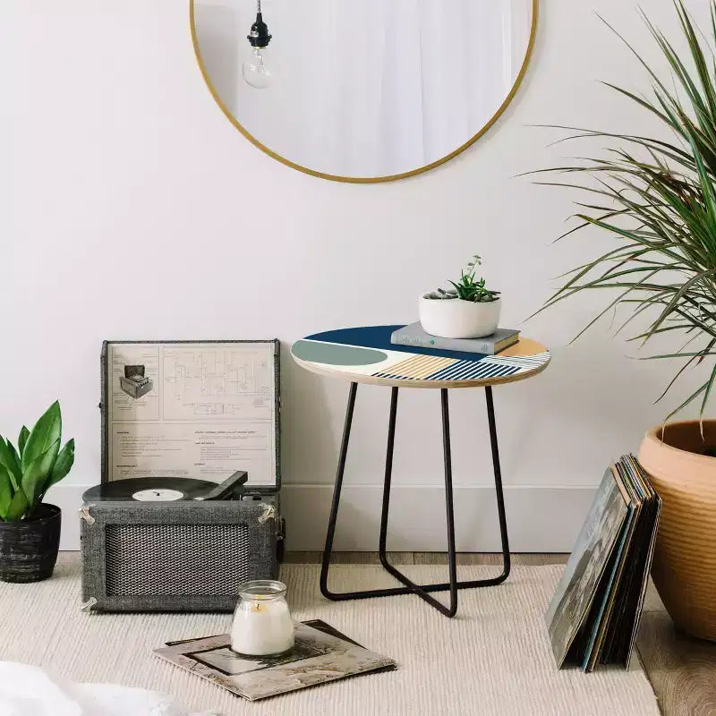 Cool Color Palette Pattern Side Round Table