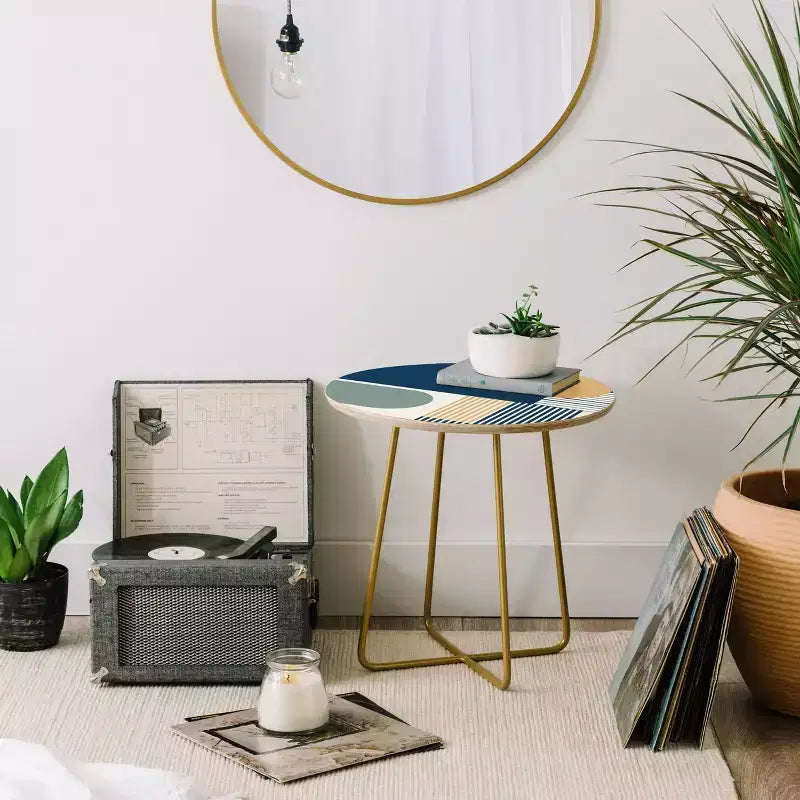 Cool Color Palette Pattern Side Round Table