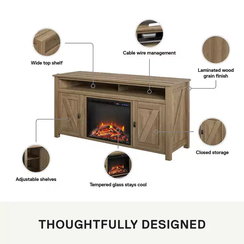 Electric Fireplace TV Console for TVs up to 60