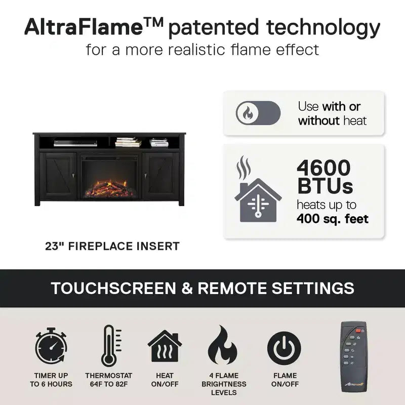 Electric Fireplace TV Console for TVs up to 60