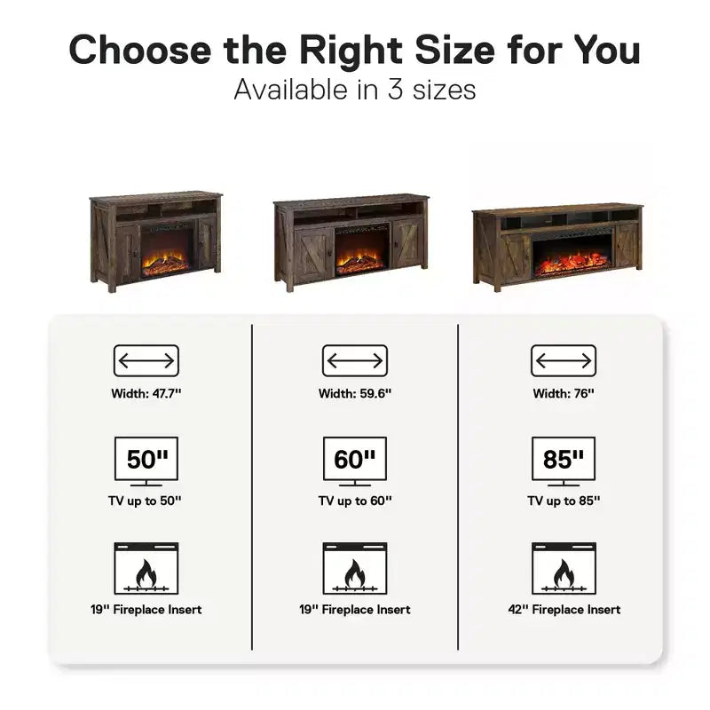 Electric Fireplace TV Console for TVs up to 60