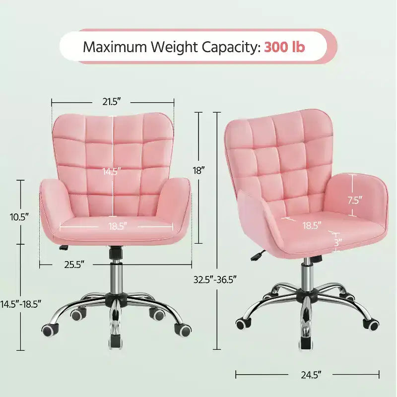 Faux Leather Desk Chair with Padded Armrests