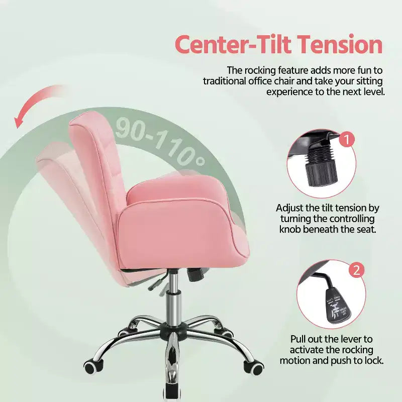 Faux Leather Desk Chair with Padded Armrests