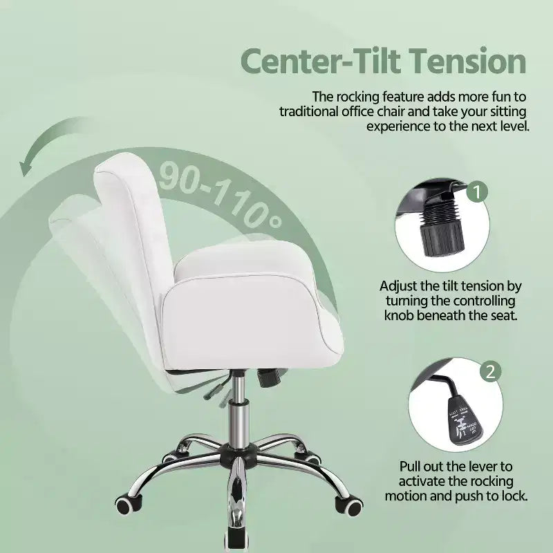 Faux Leather Desk Chair with Padded Armrests