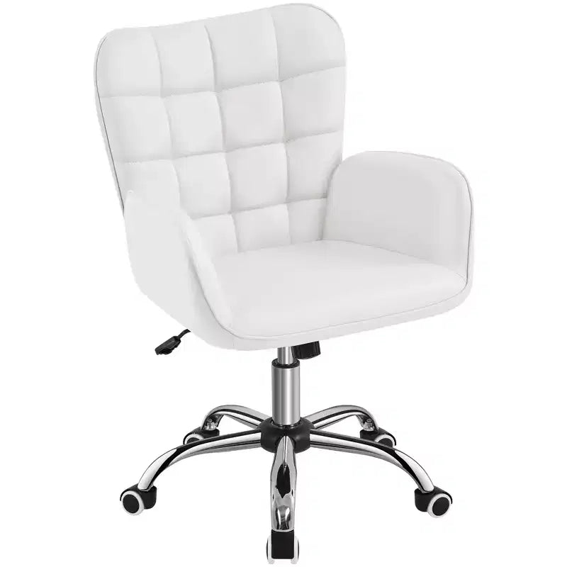 Faux Leather Desk Chair with Padded Armrests