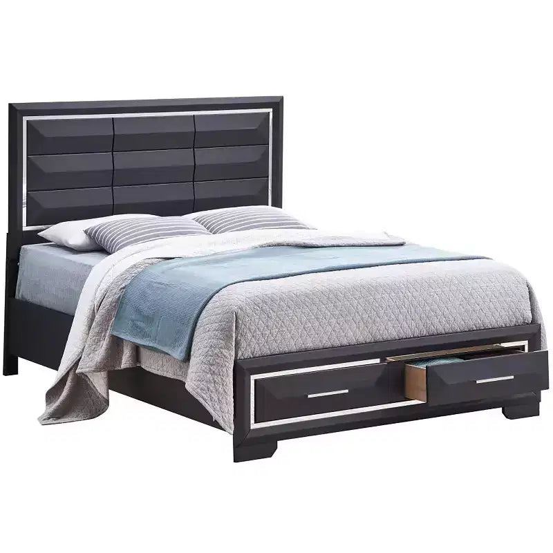 Liverpool Wood Frame Panel Bed with 2 Drawers
