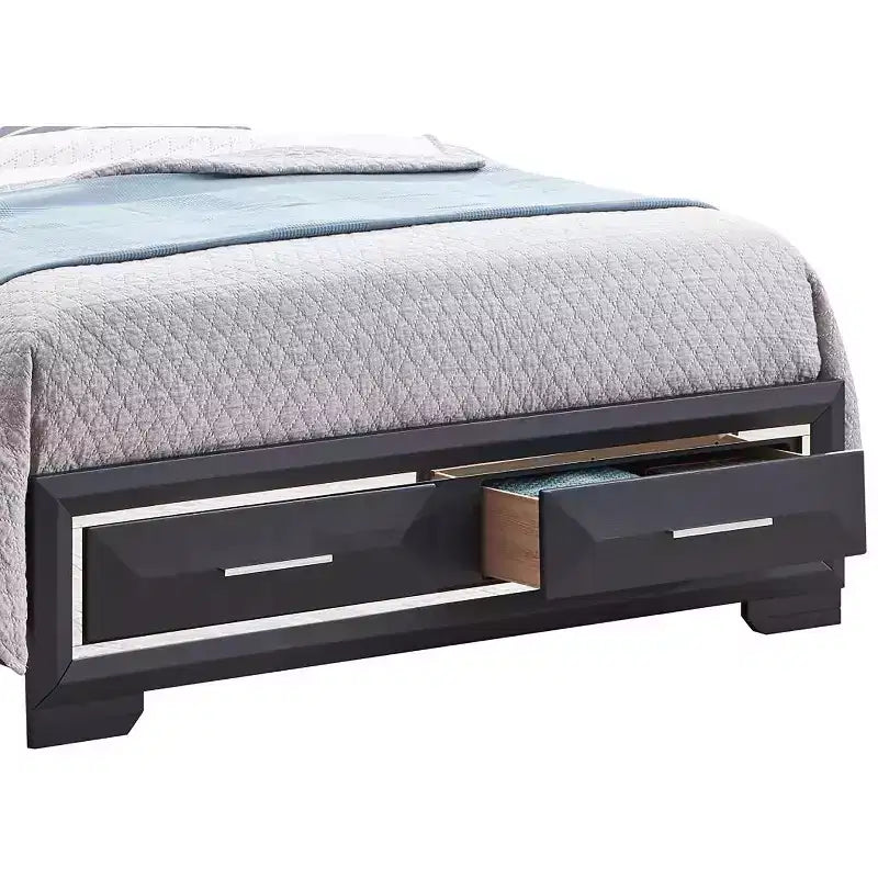 Liverpool Wood Frame Panel Bed with 2 Drawers