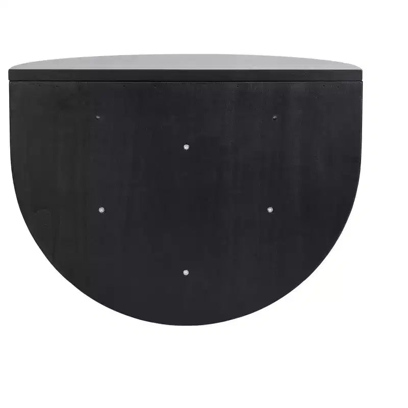 Jalla Half Circle Wood Floating Side Table, 18x14, Black